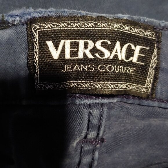Versace Jeans Couture Navy Stretch Zip Skinny Pants S0 - Picture 8 of 9